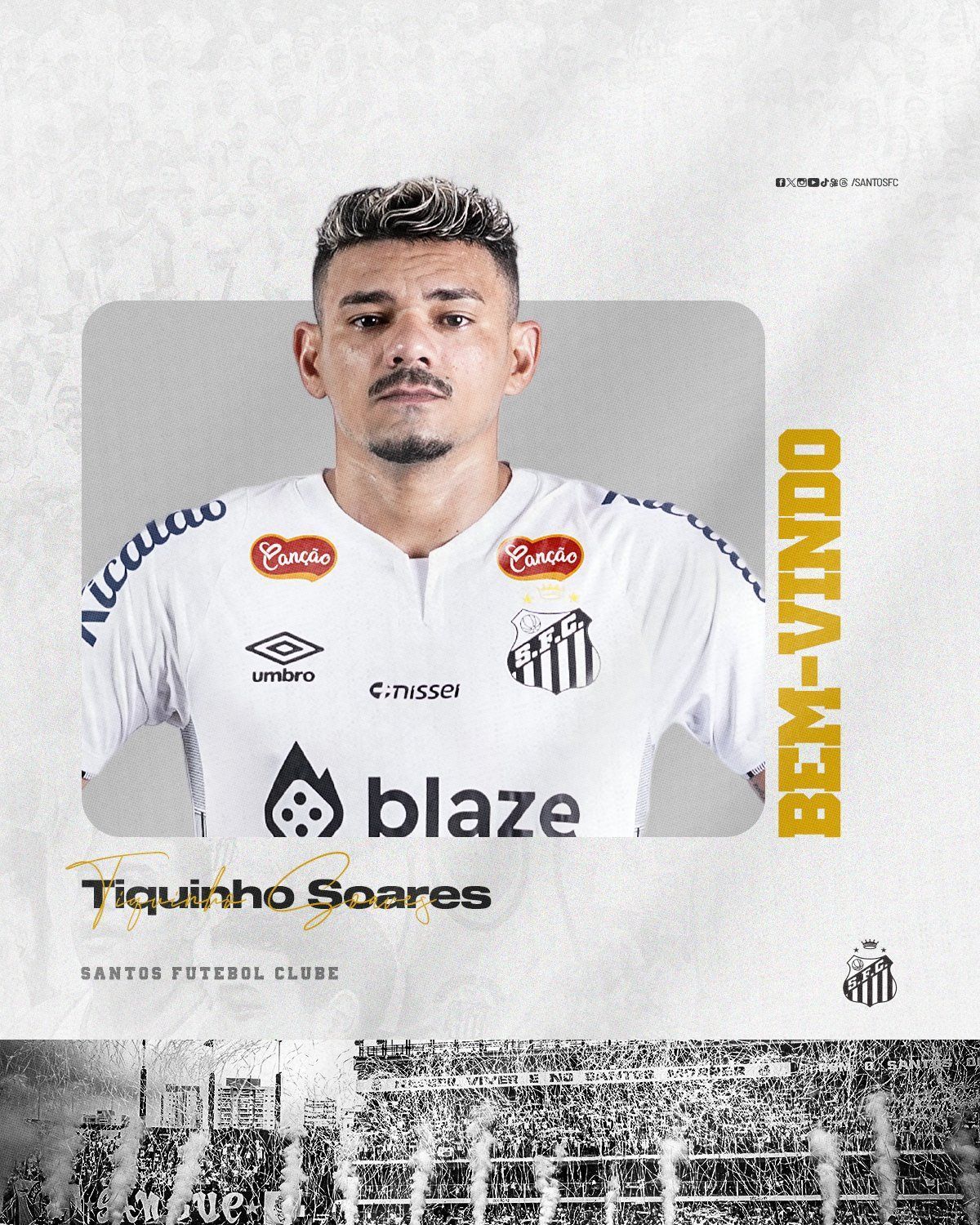 Santos anuncia contratação de Tiquinho Soares, ex-atacante do Botafogo