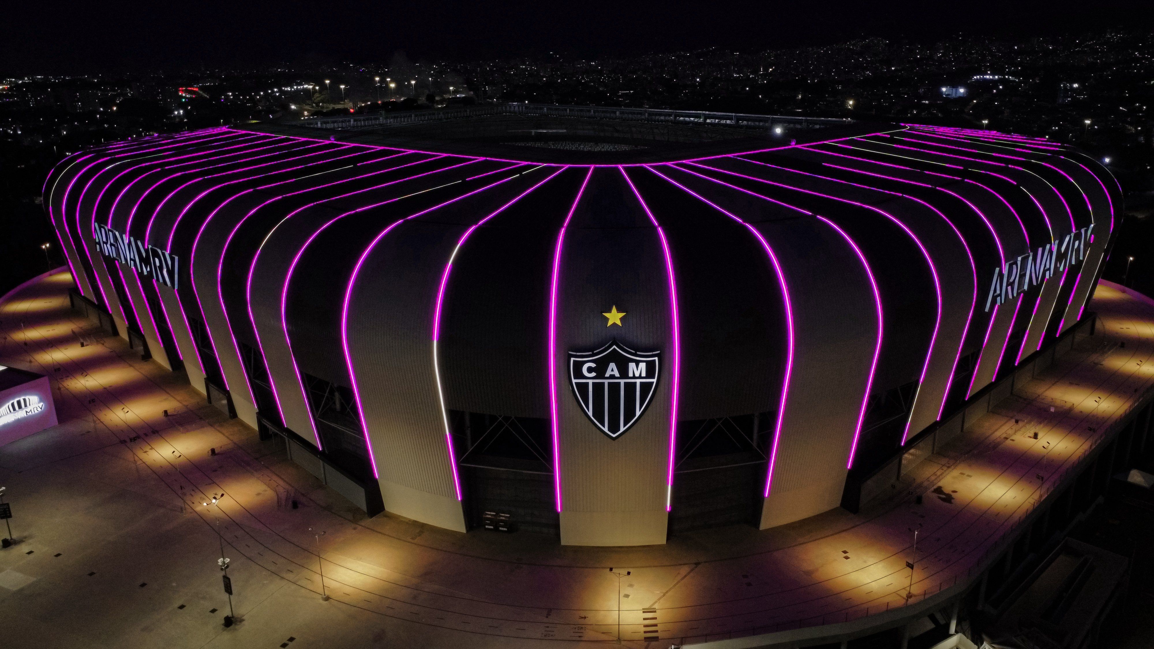 Atlético ilumina Arena MRV em homenagem ao Dia Internacional das Mulheres