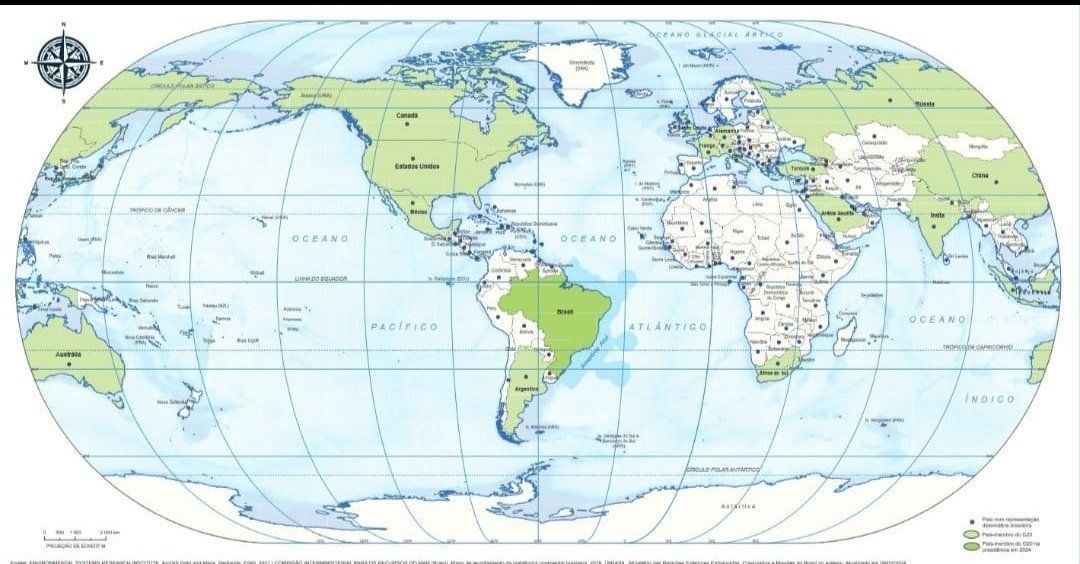 IBGE lança novo mapa-múndi com Brasil no 'centro do mundo'; entenda