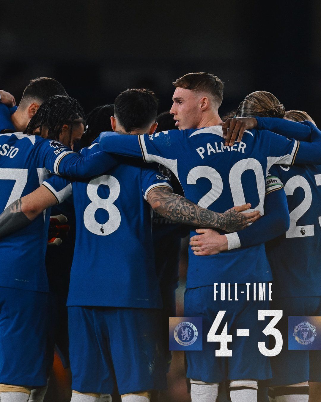 Palmer brilha, e Chelsea busca virada heroica contra o Manchester United