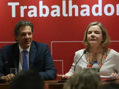 Gleisi Hoffmann e Fernando Haddad