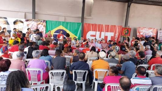 Gleisi Hoffman, presidente do PT, está na plenária em BH