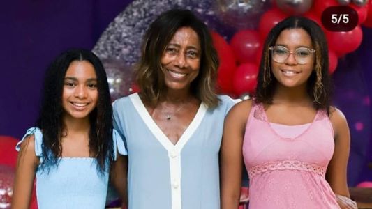 Glória e as filhas Maria e Laura