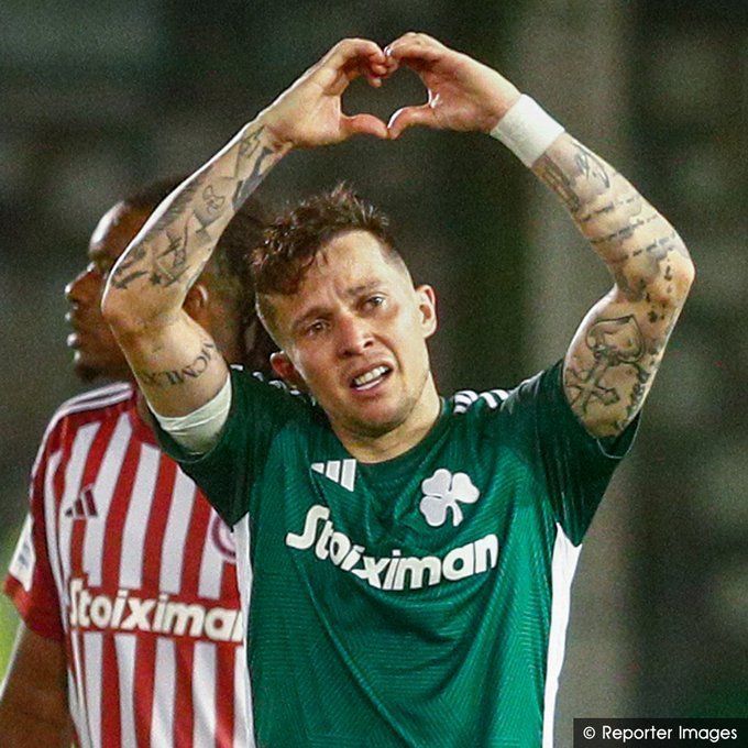 Atlético: em reta final na Grécia, Bernard faz gol pelo Panathinaikos no clássico