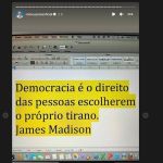 Zema posta frase polêmica de ex-presidente dos EUA: 'Democracia é o direito das pessoas escolherem o próprio tirano' 