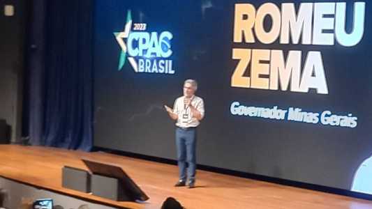 Governador Romeu Zema fez duras críticas aos governos de esquerda durante abertura do CPAC, evento conservador em BH
