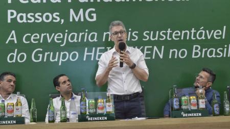 Governador Romeu Zema participou na manhã desta quinta-feira (25) de inauguração da fábrica da Heineken