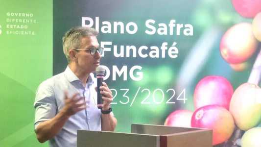 Governador Romeu Zema durante anúncio no BDMG