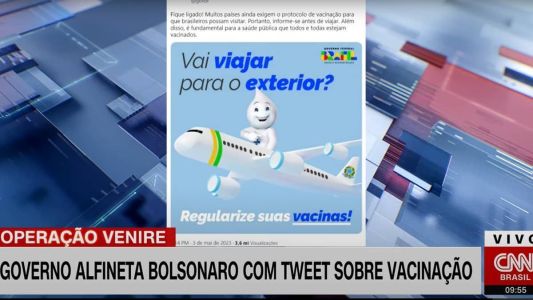 Governo alfineta Bolsonaro com tweet sobre vacinação.