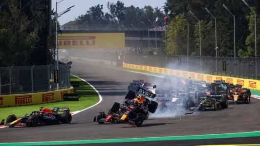 GP do México, no último fim de semana, foi marcado por uma colisão logo na primeira curva