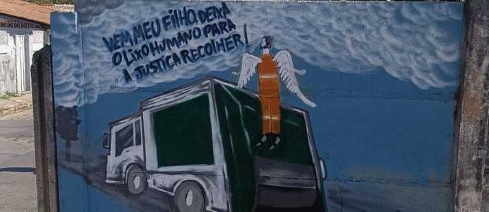 Grafite foi feito no muro onde Laudemir foi morto