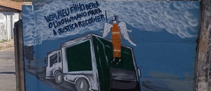Grafite foi feito no muro onde Laudemir foi morto