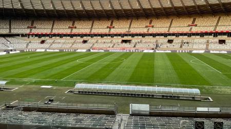 Gramado do Mineirão horas antes de Cruzeiro x Fluminense, às 21h30 desta quarta-feira