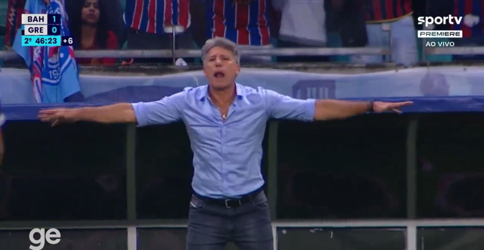 'Calma, calabreso': Bahia provoca Renato Gaúcho após 'chilique' do técnico