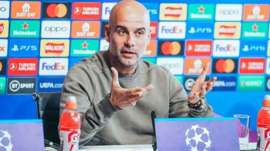 Guardiola em coletiva de imprensa