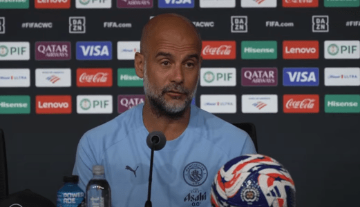 Pep Guardiola, técnico do Manchester City, em entrevista coletiva