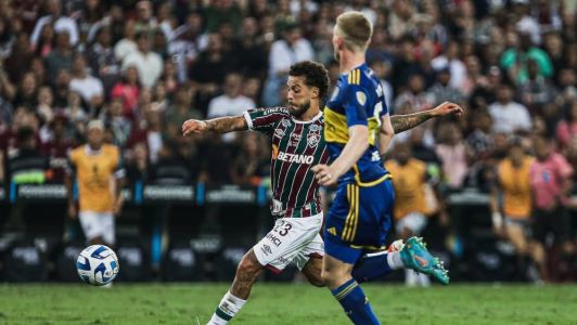 Guga durante partida entre Fluminense e Boca Juniors, pela Libertadores
