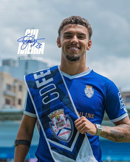 Gui Meira assinou contrato de empréstimo com o Feirense por uma temporada • Divulgação/Feirense