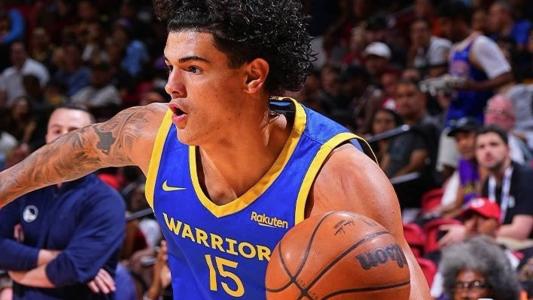 Gui Santos em ação pelo Golden State Warriors na Summer League da NBA deste ano
