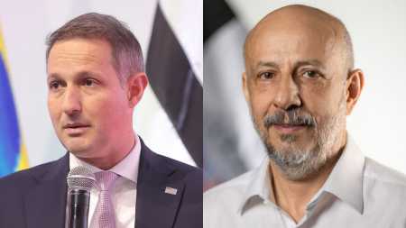 Colagem que coloca lado a lado o Secretário de Segurança Púbçica de São Paulo, Guilherme Derrite, e o ex-delegado Ruy Ferraz Fontes