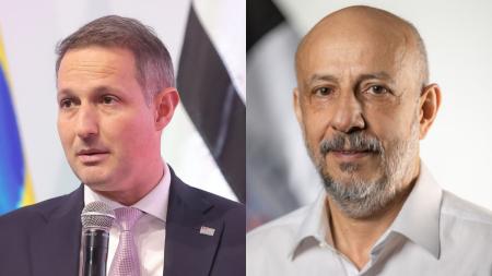 Colagem que coloca lado a lado o Secretário de Segurança Púbçica de São Paulo, Guilherme Derrite, e o ex-delegado Ruy Ferraz Fontes