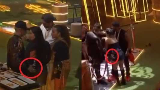 Guimê tocou o corpo de Dania e Bruna durante a festa do líder
