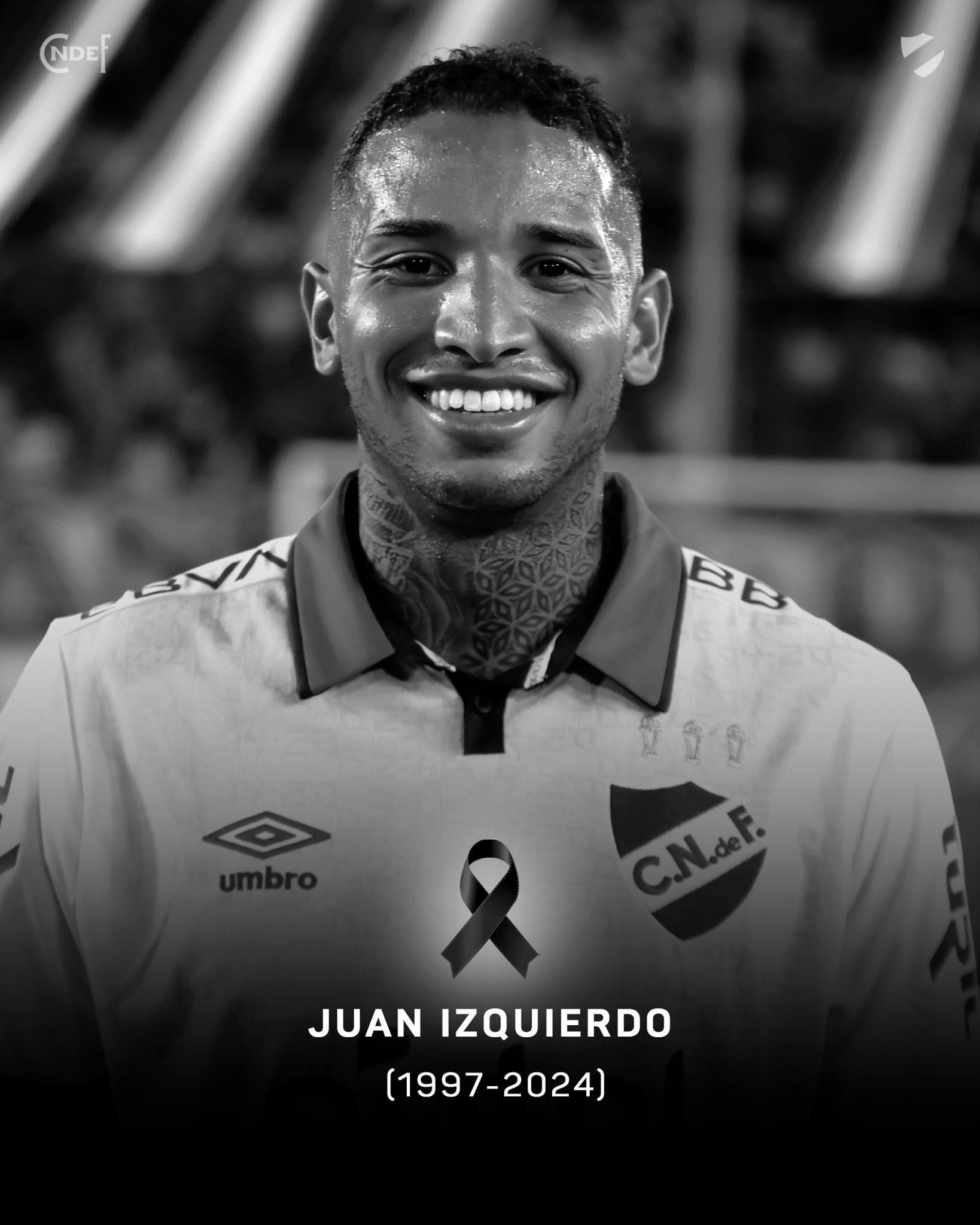 Nacional lamenta morte do zagueiro Izquierdo: 'Luto pela perda irreparável'