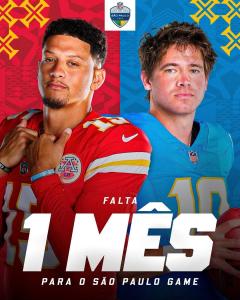 Kansas City Chiefs e Los Angeles Chargers irão se enfrentar no São Paulo Game, no dia 5 de setembro, na Neo Química Arena