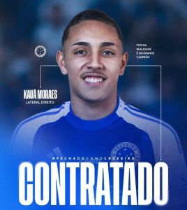 Kauã Moraes assina contrato de cinco anos com o Cruzeiro