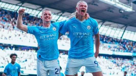 Haaland comemora gol pelo Manchester City
