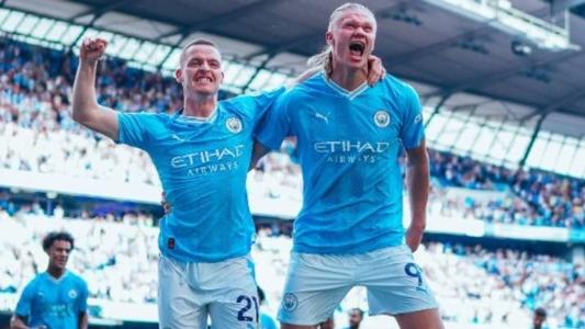 Haaland comemora gol pelo Manchester City