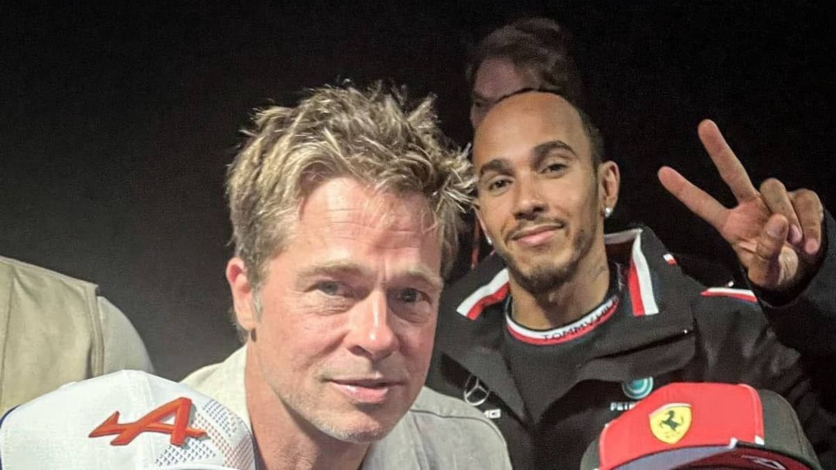 Hamilton elogia pilotagem de Brad Pitt em carro da F1: ‘Tem visão aguçada’
