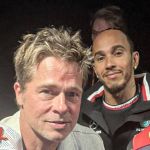 Hamilton elogia pilotagem de Brad Pitt em carro da F1: ‘Tem visão aguçada’
