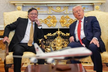 Presidente dos Estados Unidos, Donald Trump, e líder colombiano, Gustavo Petro