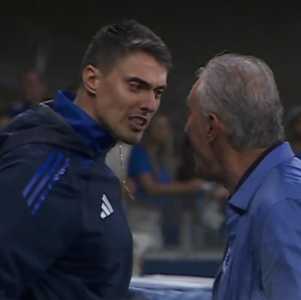 Matheus Bachi e Tite discutiram no jogo entre Cruzeiro e América, pelo Campeonato Mineiro