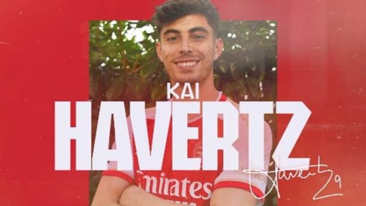 Havertz deixou o Chelsea e assinou contrato com o Arsenal
