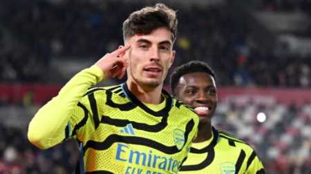 Havertz marcou o gol da vitória do Arsenal sobre o Brentford