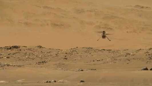 Helicóptero da Nasa bate recorde durante 62° voo na superficie de Marte