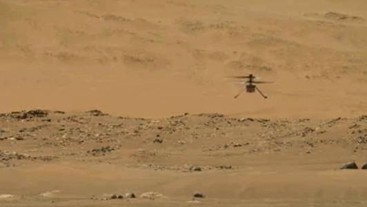 Helicóptero da Nasa bate recorde durante 62° voo na superficie de Marte