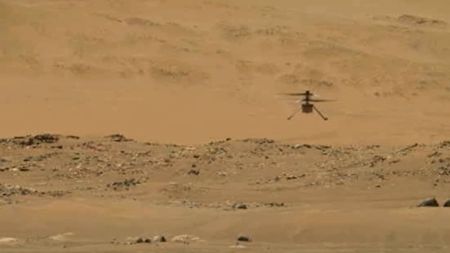 Helicóptero da Nasa bate recorde durante 62° voo na superficie de Marte