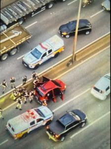 Helicóptero Pégasus, da PM, registrou o momento da prisão do suspeito de matar policial