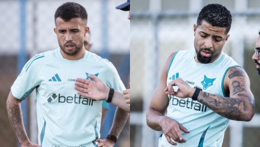 Matheus Henrique e João Marcelo durante recuperação de lesão na Toca da Raposa II em julho de 2025