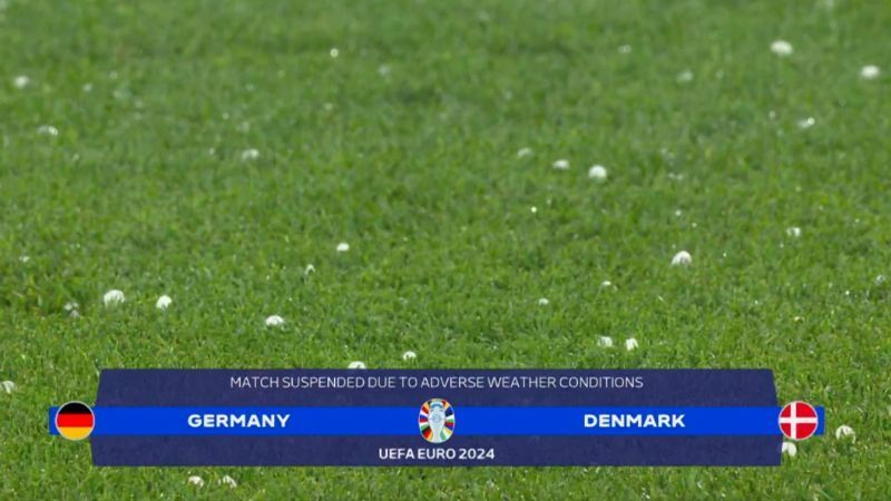 Tempestade paralisa jogo entre Alemanha e Dinamarca na Euro por 24 minutos