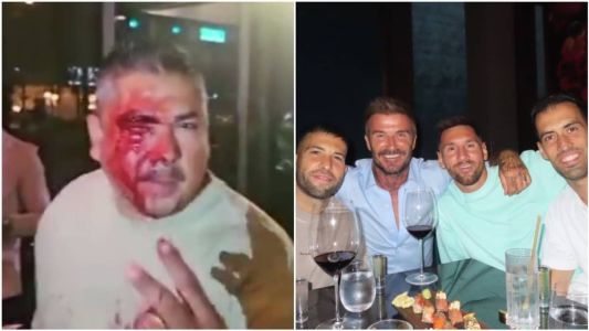 Homem é agredido após tirar tentar tirar foto com Messi e Beckham