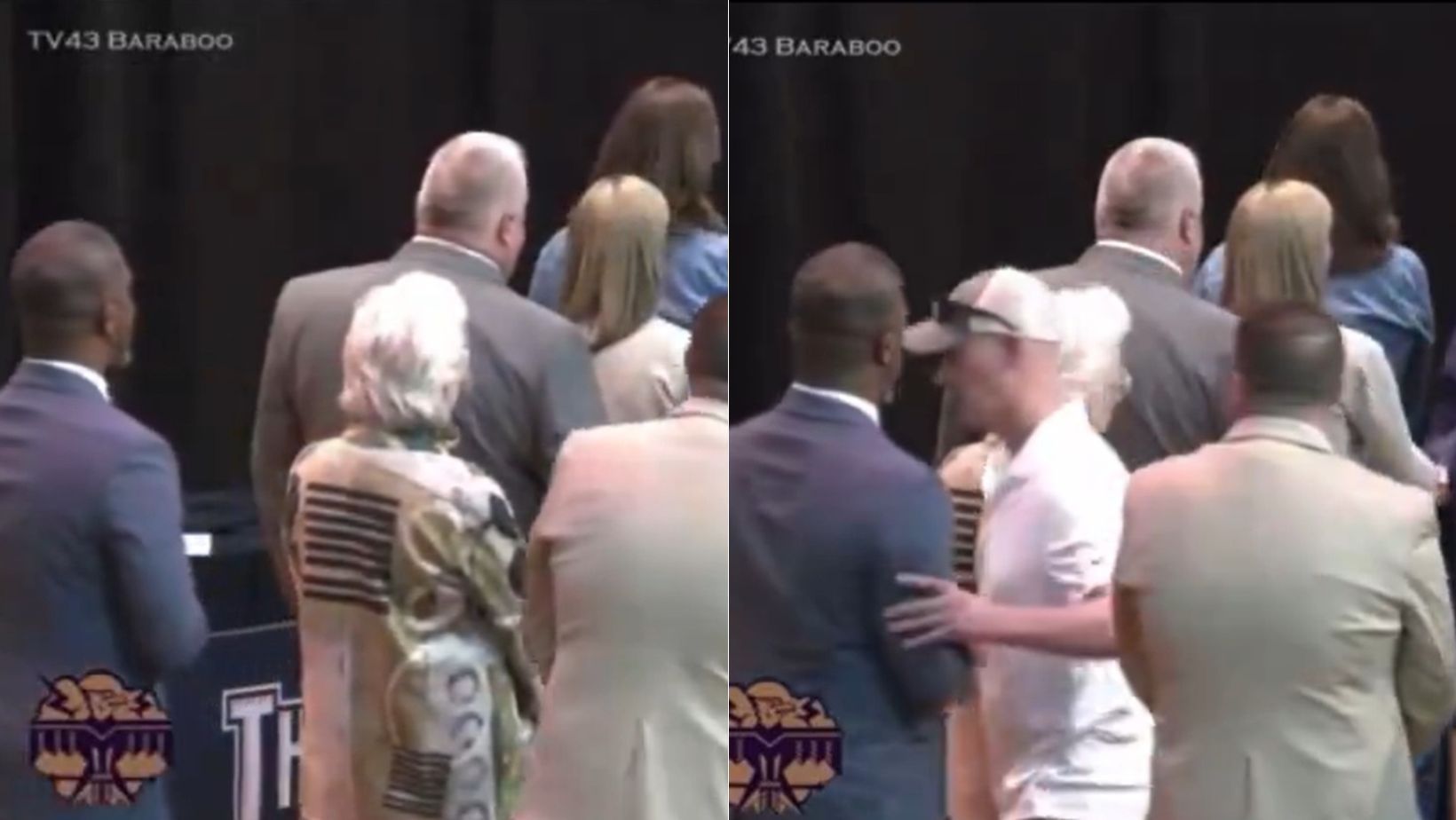 Vídeo: pai de aluna empurra superintendente negro durante formatura: 'Não quero que ela toque nele'