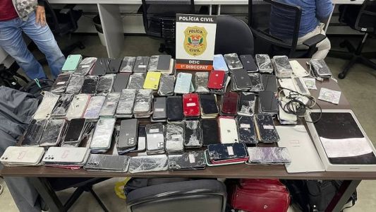 Homem estava com mais de 312 celulares, sendo 64 com queixa de furto ou roubo