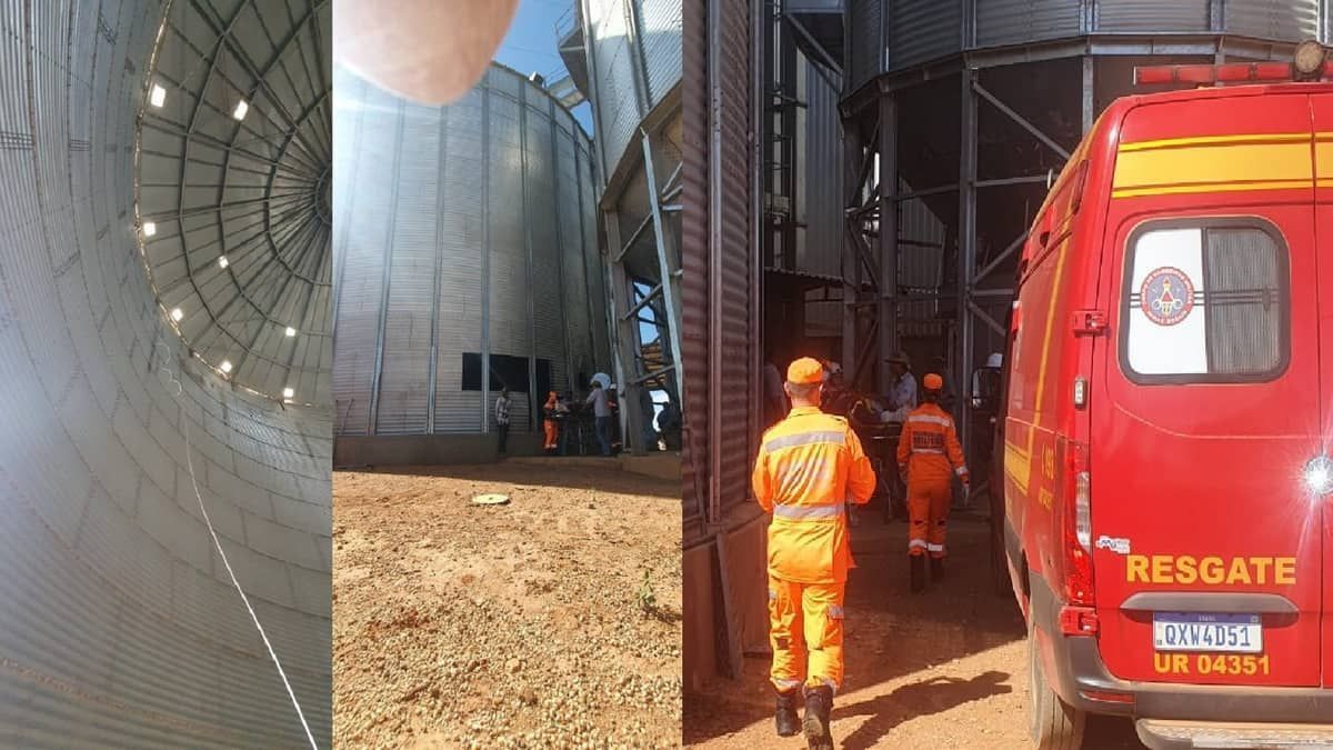 Trabalhador é resgatado em silo após cair de altura de 12 metros em Minas