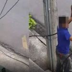 PM prende homem que foi flagrado furtando fios elétricos esta manhã 