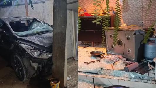 Homem joga carro contra a própria casa após esposa se recusar a ter relações sexuais com ele