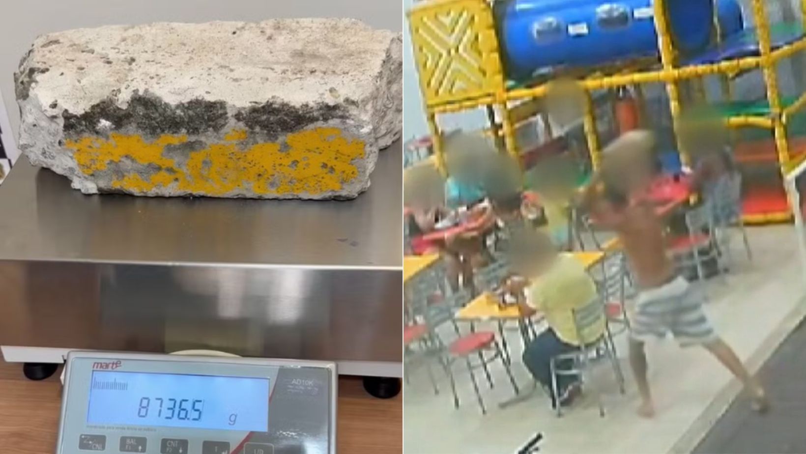 Homem joga pedra de quase 9 kg na cabeça de cliente e é preso em SP; vídeo impressiona